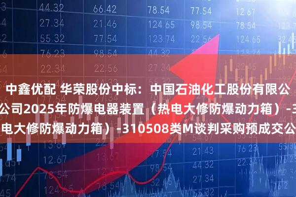 中鑫优配 华荣股份中标：中国石油化工股份有限公司广州分公司广州分公司2025年防爆电器装置（热电大修防爆动力箱）-310508类M谈判采购预成交公示